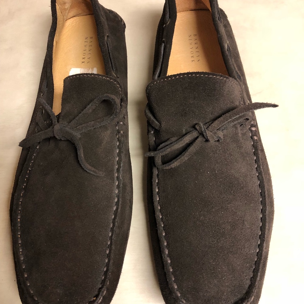 Chocolate suede driving shoes